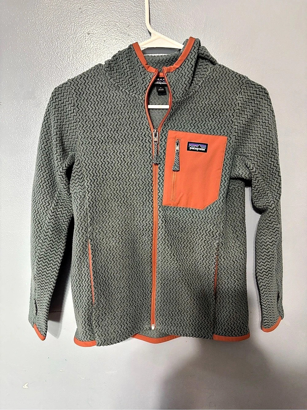Patagonia R1 Air Full-Zip Hoody Men's Gray & Orange Medium